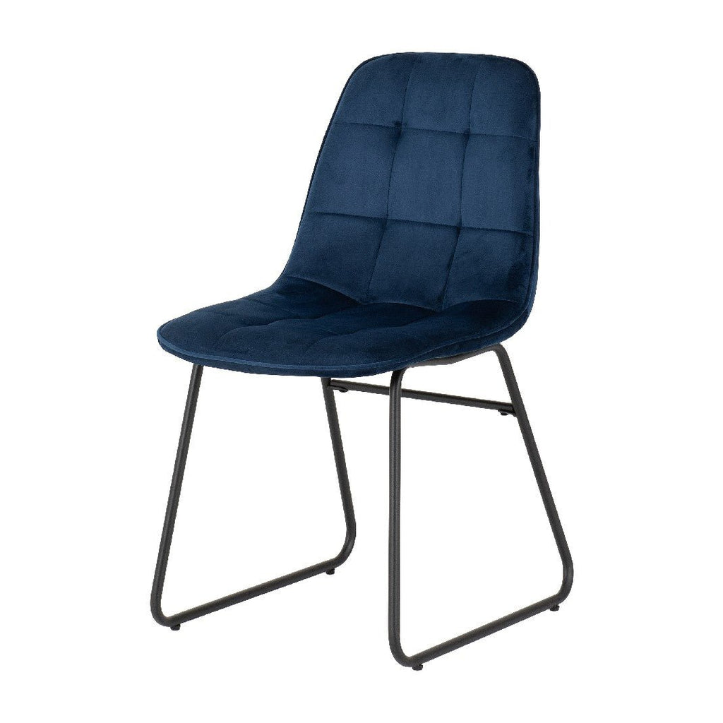 Quebec Wave Edge Dining Set with 4 Velvet Lukas Chairs - Seconique