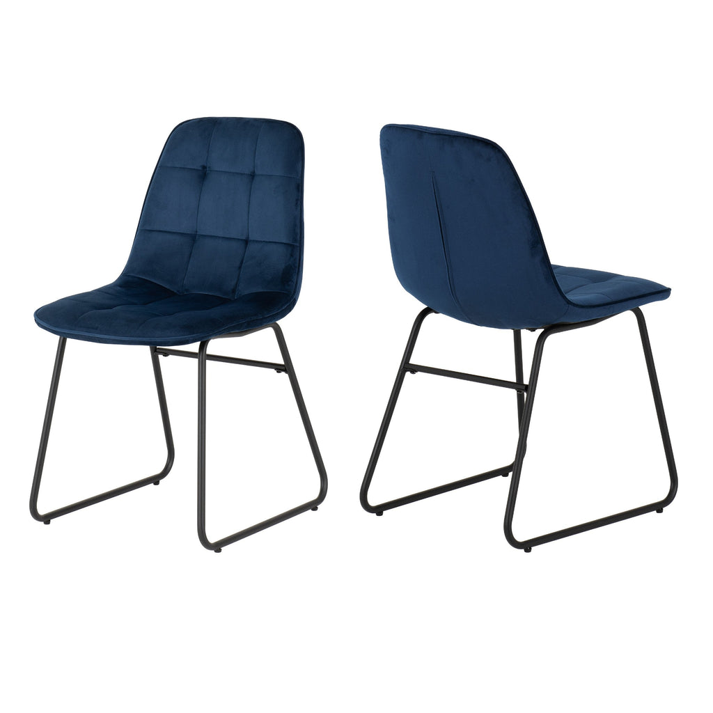 Quebec Wave Edge Dining Set with 4 Velvet Lukas Chairs - Seconique