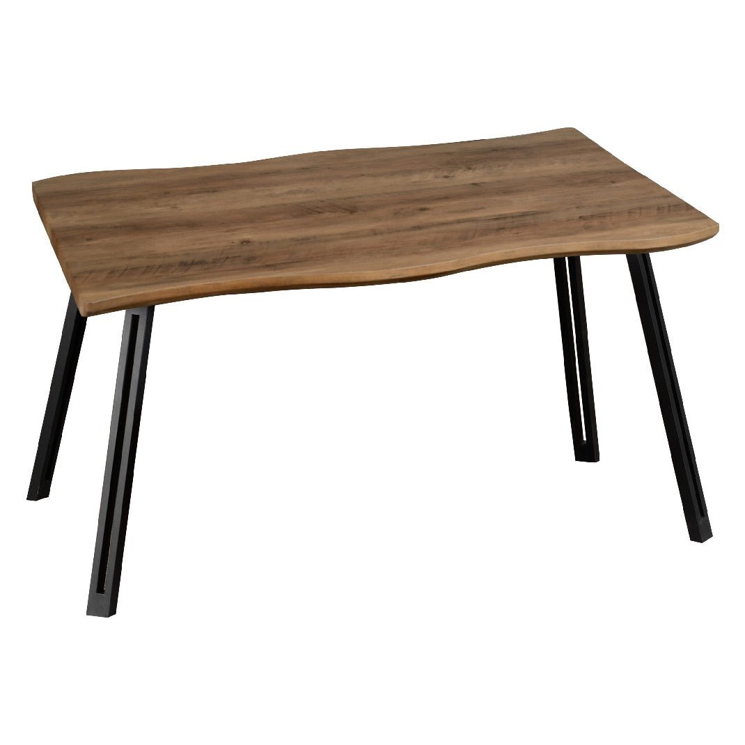 Quebec Wave Edge Dining Set with 4 Velvet Lukas Chairs - Seconique