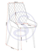 Quebec Wave Edge Dining Table with 4 Sapphire Chairs - Seconique
