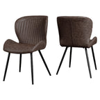 Set of 4 Quebec Faux Leather Dining Chairs - Seconique