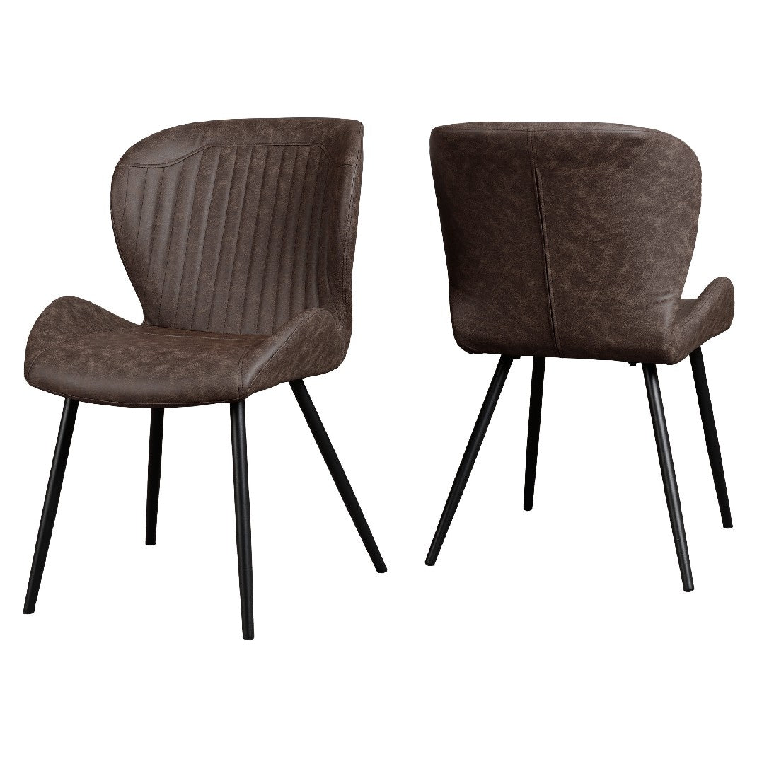 Set of 4 Quebec Faux Leather Dining Chairs - Seconique