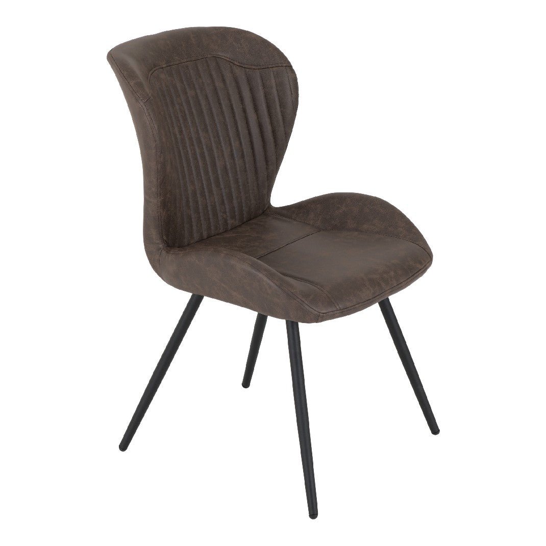 Set of 4 Quebec Faux Leather Dining Chairs - Seconique