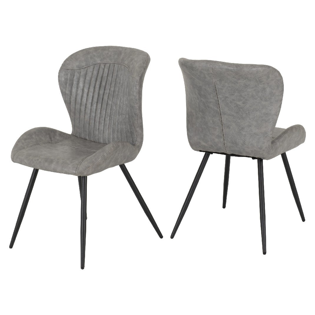 Set of 4 Quebec Faux Leather Dining Chairs - Seconique