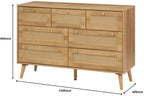 Manila Rattan 7 Drawer Chest 3 Piece Bedroom Set