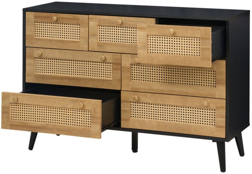 Manila Rattan 7 Drawer Chest 3 Piece Bedroom Set